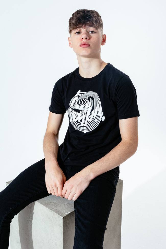 Hype Black Wave Script Kids T-Shirt