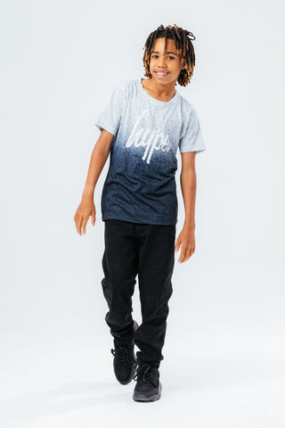 WHITE/BLACK SPECKLE FADE BOYS TEE