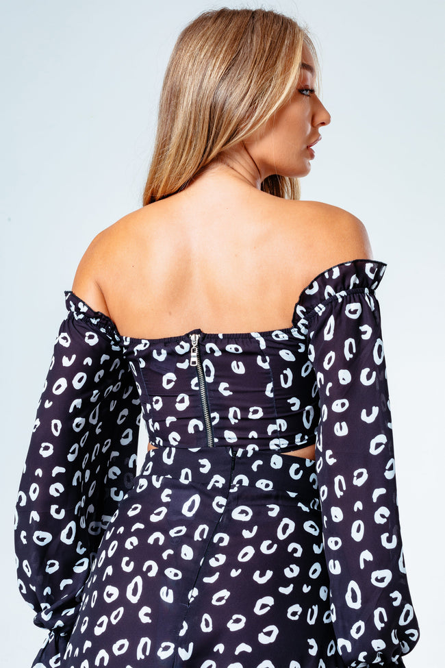 Hype Black Spots Women'S Bardot Top