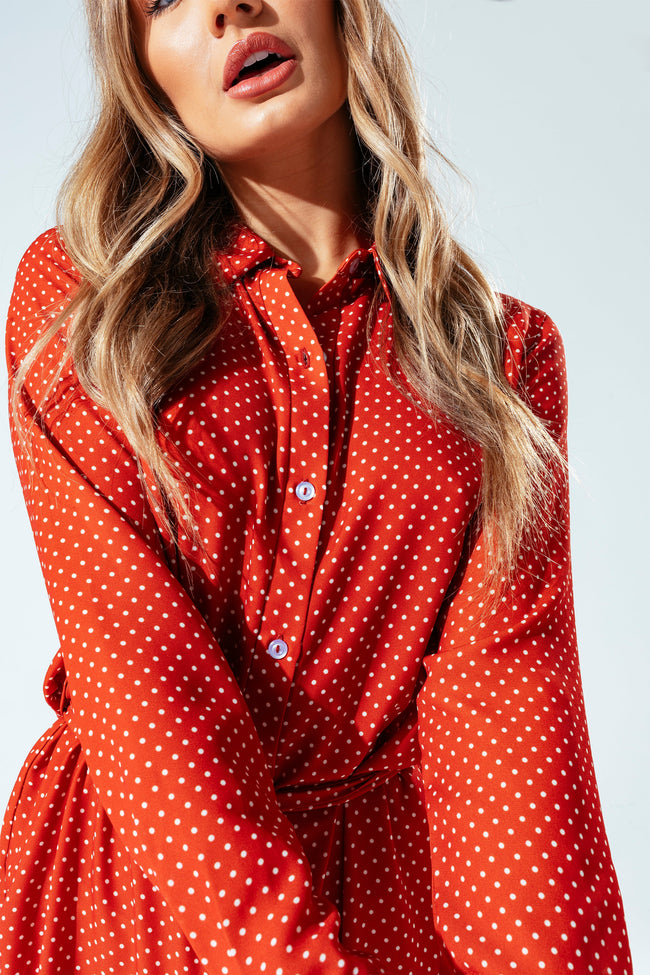 Hype Brick Polka Dot Women'S Shirt Dress