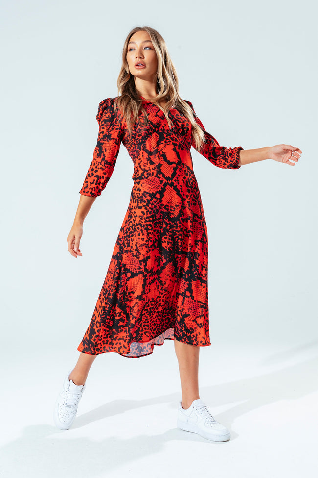 Hype Red Snake Women'S Dress