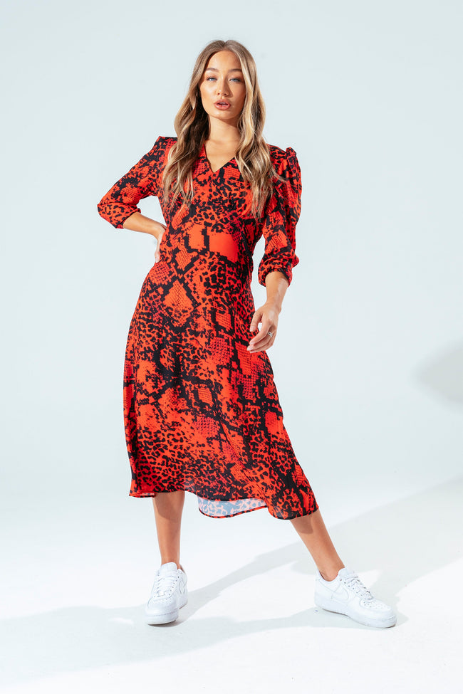 HYPE RED SNAKE WOMEN'S DRESS