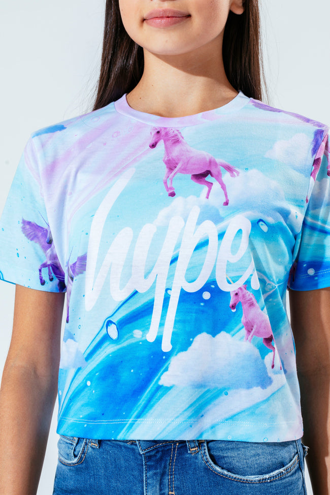 Hype Baby Unicorn Kids Crop T-Shirt