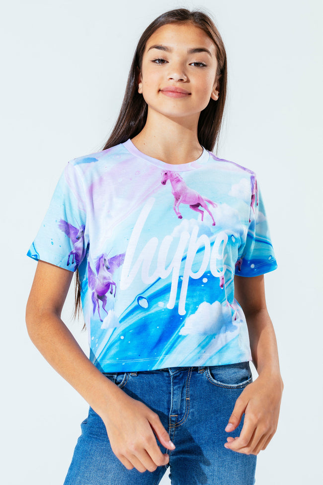 HYPE BABY UNICORN KIDS CROP T-SHIRT