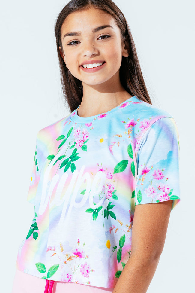 Hype Daisy Rainbow Kids Crop T-Shirt