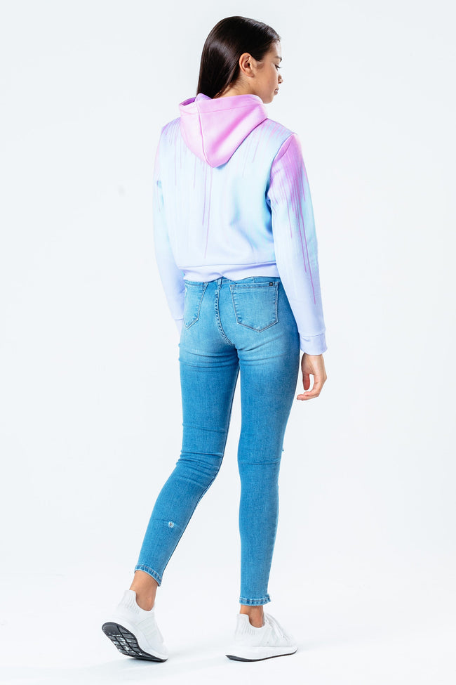 Hype Pastel Drips Kids Crop Pullover Hoodie