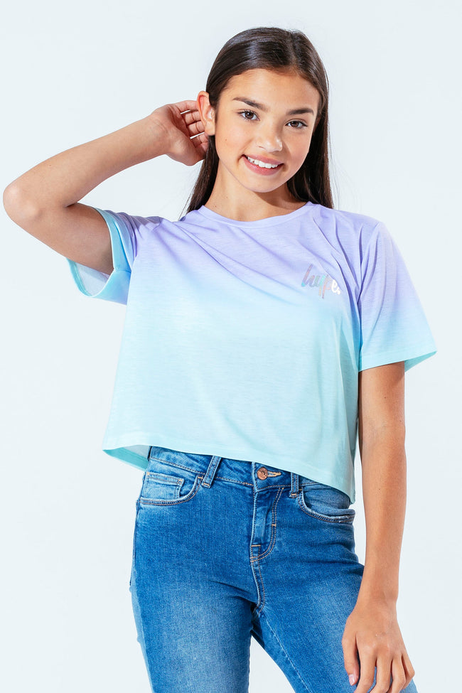 HYPE PEPPERMINT FADE KIDS CROP T-SHIRT