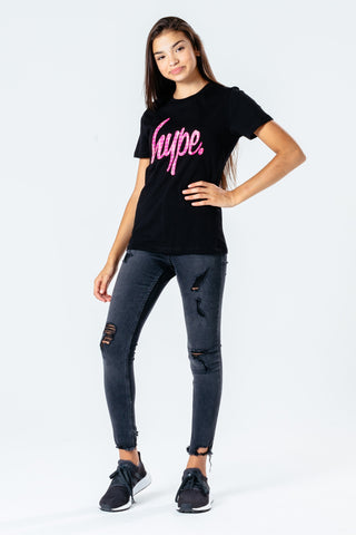 Hype Pink Snake Skin Script Kids T-Shirt