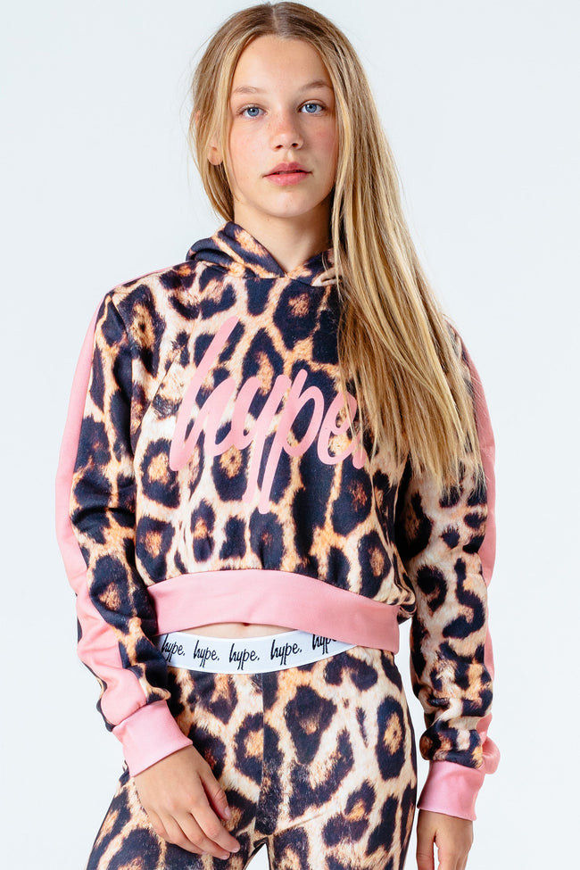 HYPE LEOPARD KIDS CROP PULLOVER HOODIE