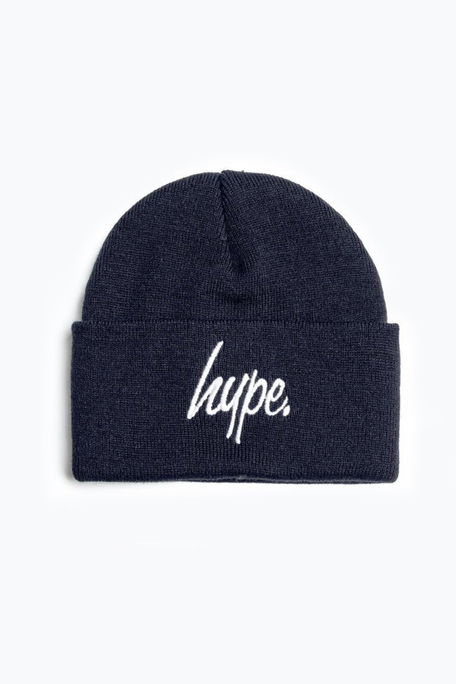 HYPE NAVY SCRIPT KIDS BEANIE