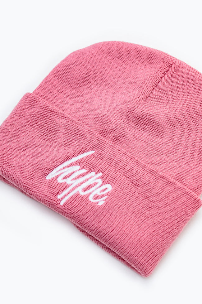 Hype Pink Script Kids Beanie