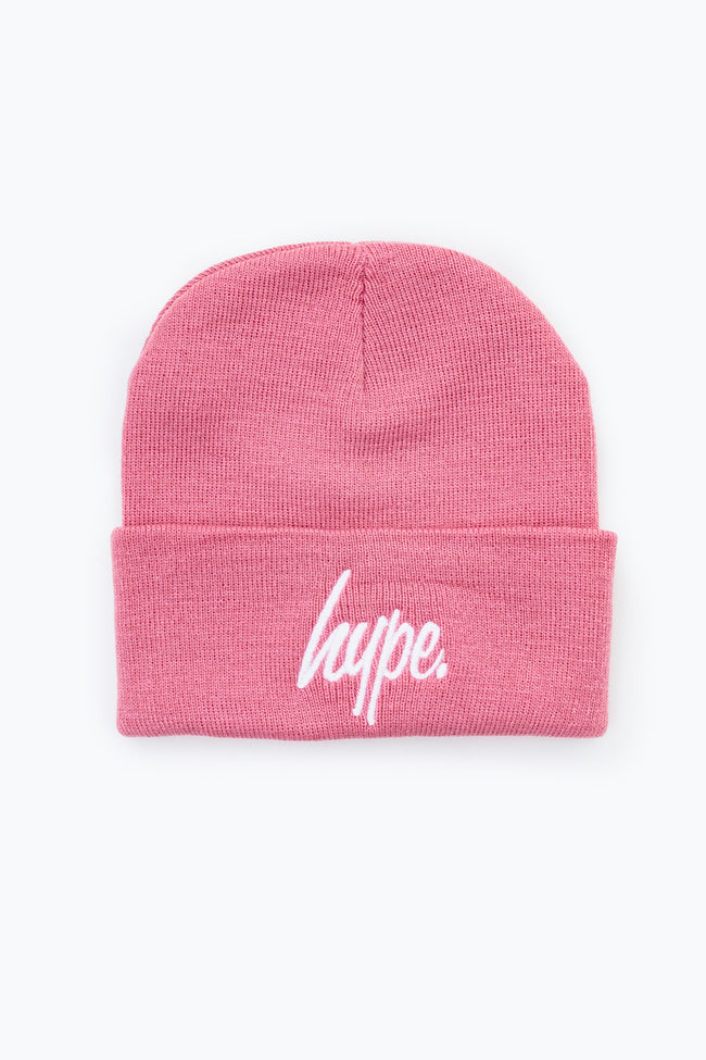 HYPE PINK SCRIPT KIDS BEANIE