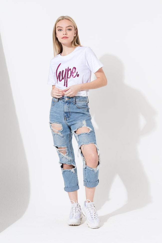 HYPE SEQUIN SCRIPT KIDS T-SHIRT