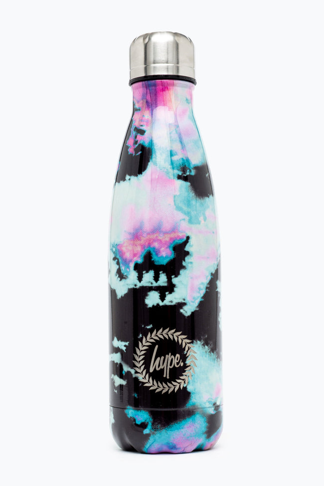 HYPE UNISEX BLACK PINK TIE DYE CREST BOTTLE