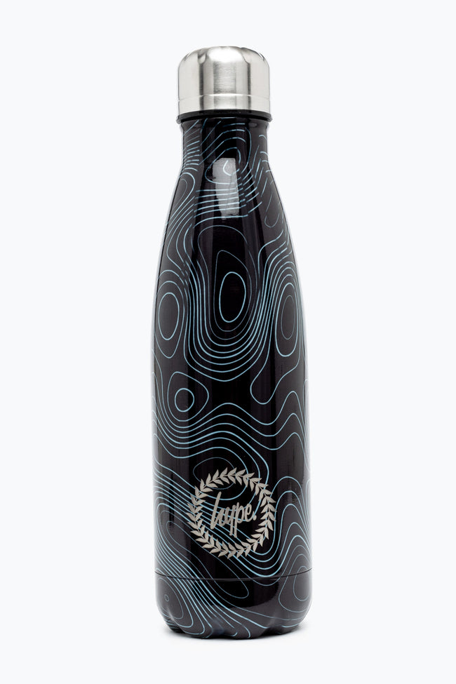 HYPE UNISEX BLACK TOPOGRAPHIC MINI CREST BOTTLE