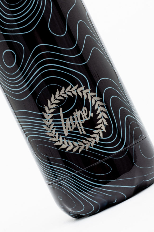 HYPE UNISEX BLACK TOPOGRAPHIC MINI CREST BOTTLE