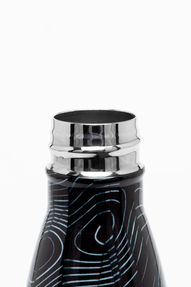 HYPE UNISEX BLACK TOPOGRAPHIC MINI CREST BOTTLE