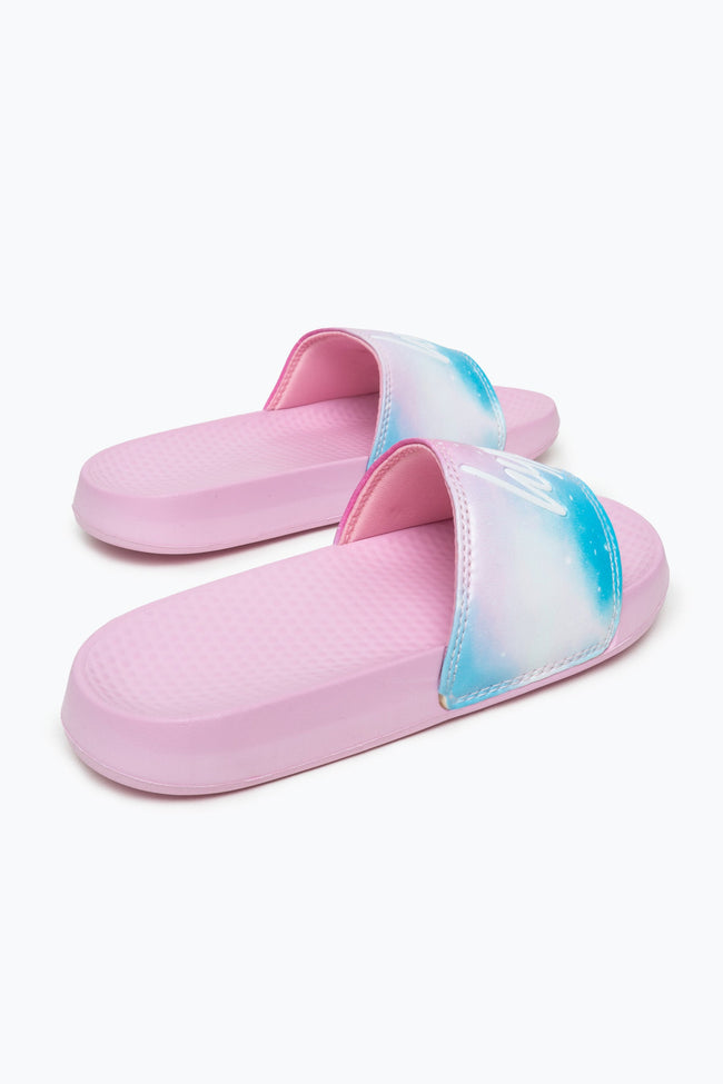 HYPE KIDS UNISEX PINK PASTEL FADE SCRIPT SLIDERS