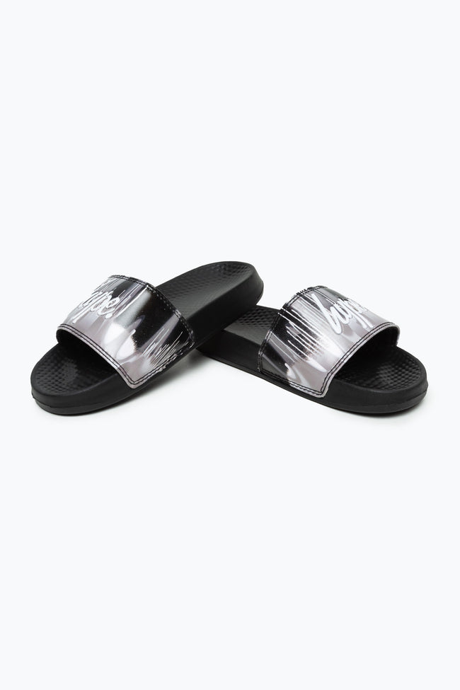 HYPE KIDS UNISEX MONO GRADIENT DRIPS MINI SCRIPT SLIDERS