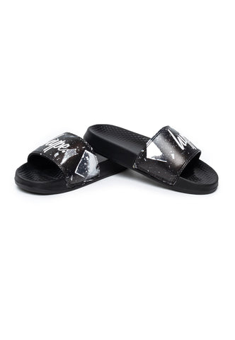 HYPE KIDS UNISEX BLACK EXPLOSION MINI SCRIPT SLIDERS