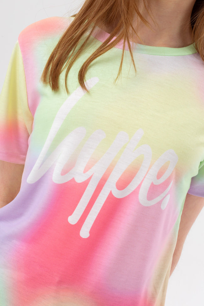 HYPE GIRLS PASTEL SPRAY PAINT SCRIPT T-SHIRT