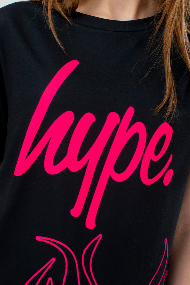 HYPE GIRLS BLACK GROOVEY SCRIPT T-SHIRT