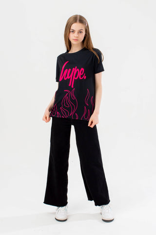 HYPE GIRLS BLACK GROOVEY SCRIPT T-SHIRT