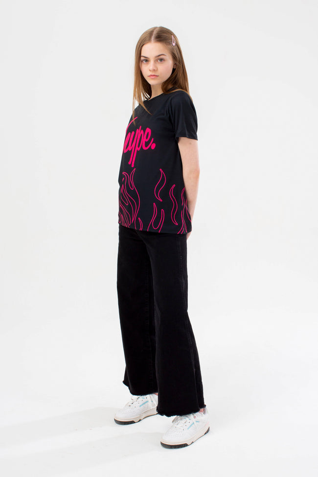 HYPE GIRLS BLACK GROOVEY SCRIPT T-SHIRT