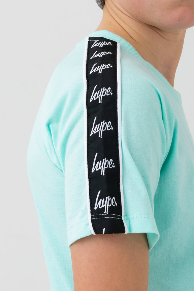 HYPE BOYS TURQUOISE DIVERSION SCRIPT RAGLAN T-SHIRT