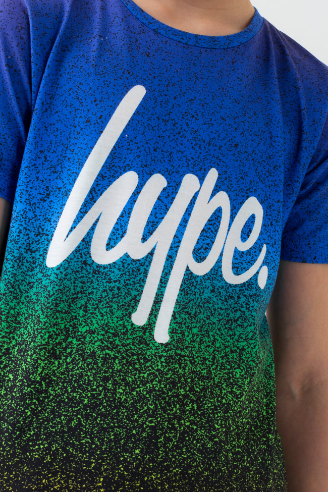 HYPE BOYS MULTI SPECKLE FADE SCRIPT T-SHIRT