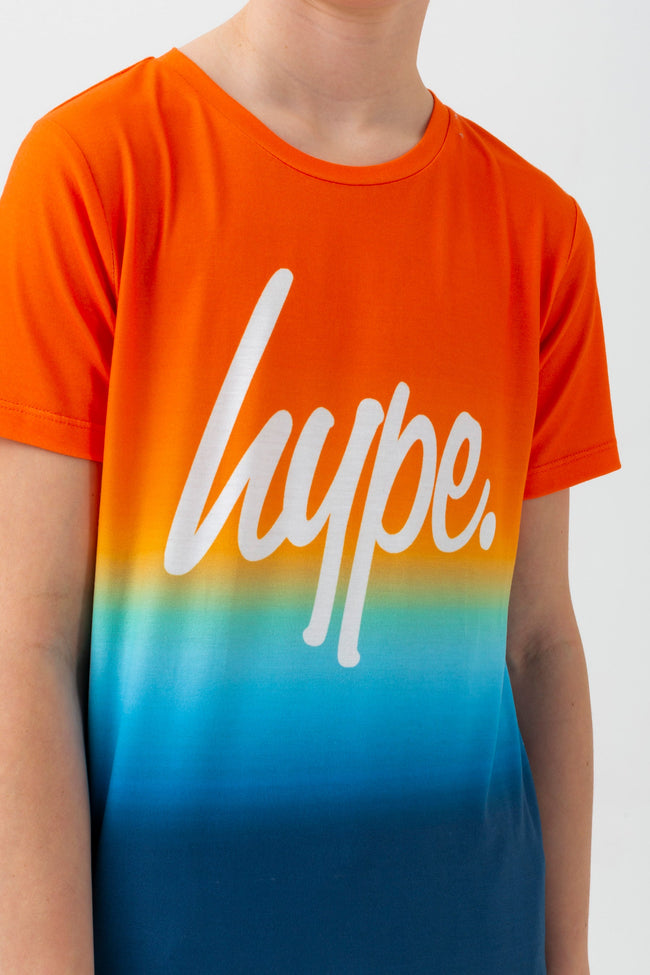 HYPE BOYS ORANGE OCEAN SCRIPT T-SHIRT