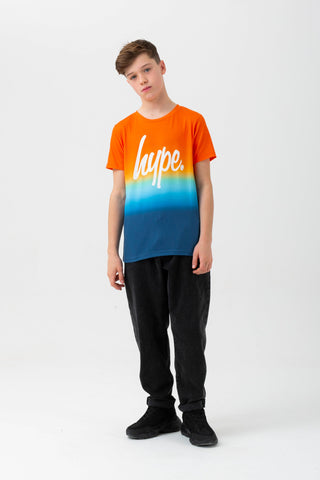 HYPE BOYS ORANGE OCEAN SCRIPT T-SHIRT