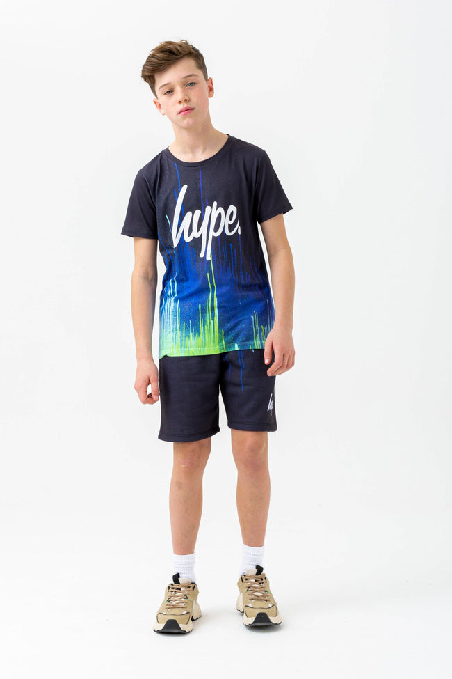 HYPE BOYS BLACK PACIFIC DRIPS SCRIPT T-SHIRT