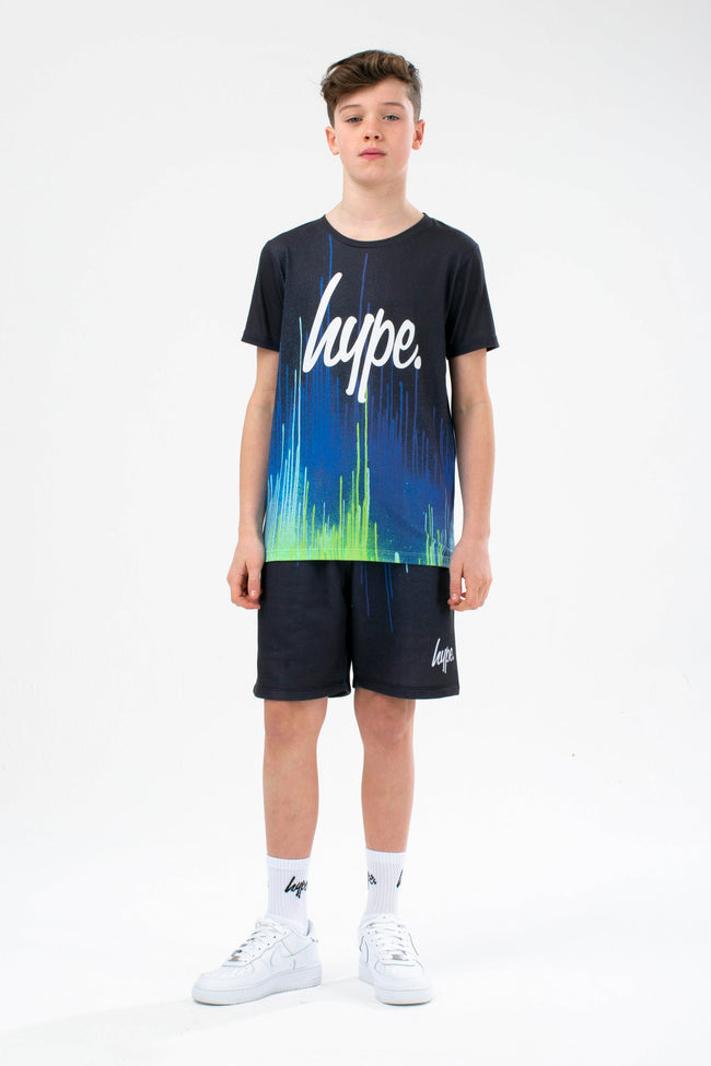 HYPE BOYS BLACK PACIFIC DRIPS SCRIPT T-SHIRT