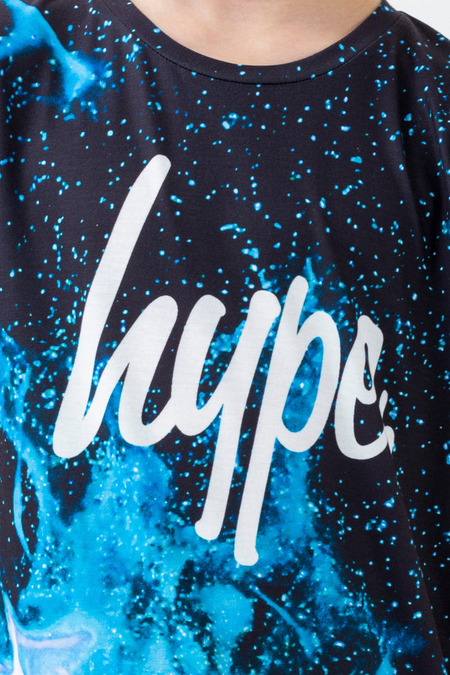 HYPE BOYS BLUE FIRE SCRIPT T-SHIRT