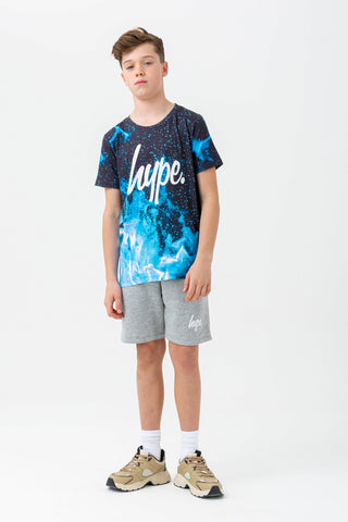 HYPE BOYS BLUE FIRE SCRIPT T-SHIRT