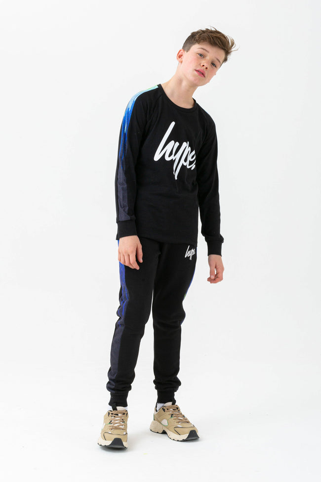 HYPE BOYS BLACK PACIFIC DRIPS SCRIPT L/S T-SHIRT