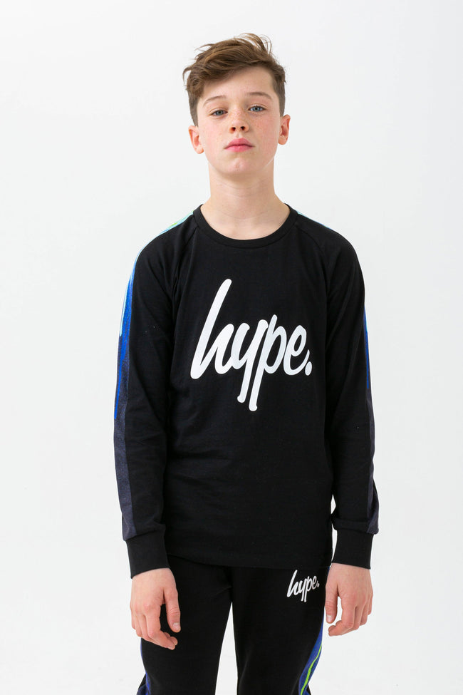 HYPE BOYS BLACK PACIFIC DRIPS SCRIPT L/S T-SHIRT