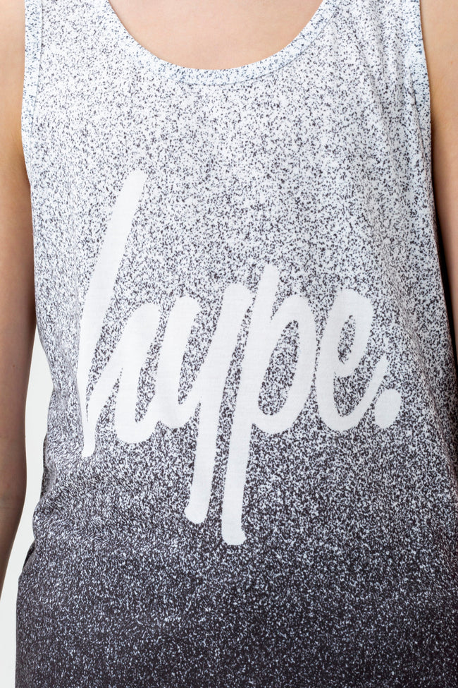 HYPE BOYS BLACK SPECKLE FADE SCRIPT VEST