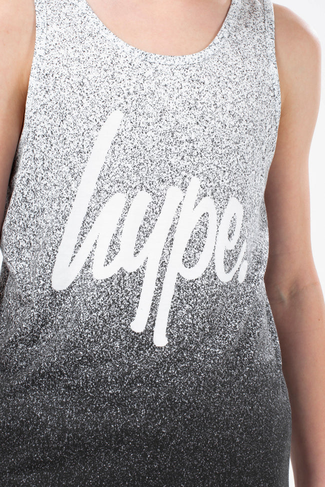 HYPE BOYS BLACK SPECKLE FADE SCRIPT VEST