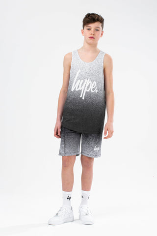 HYPE BOYS BLACK SPECKLE FADE SCRIPT VEST