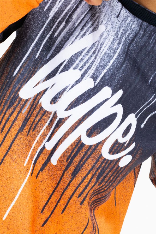 HYPE BOYS ORANGE DRIPS SCRIPT CREW NECK