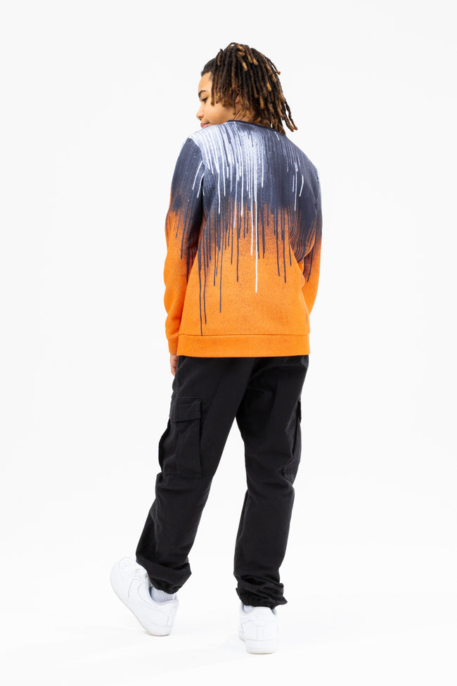 HYPE BOYS ORANGE DRIPS SCRIPT CREW NECK