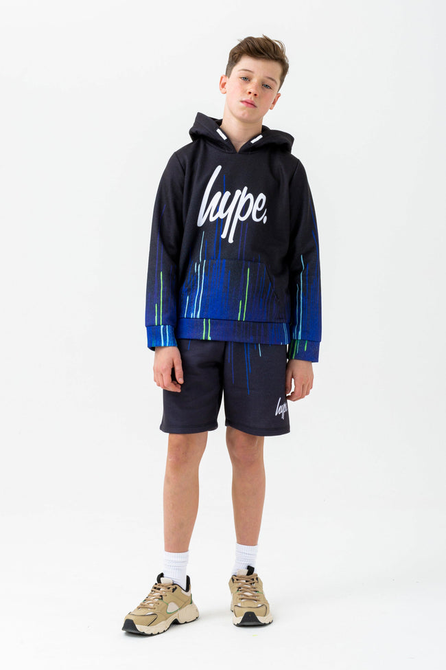 HYPE BOYS BLACK PACIFIC DRIPS SCRIPT HOODIE