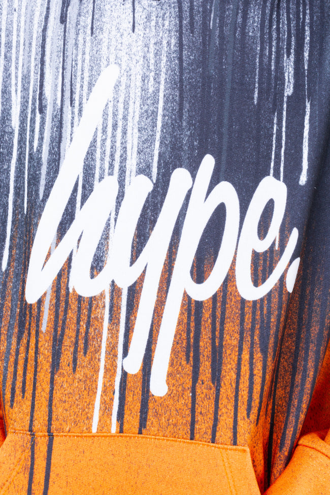 HYPE BOYS ORANGE DRIPS SCRIPT HOODIE