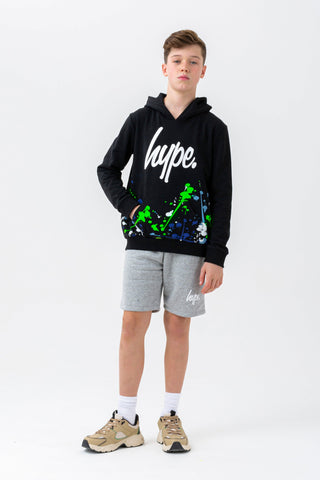 HYPE BOYS BLACK PAINT SCRIPT HOODIE