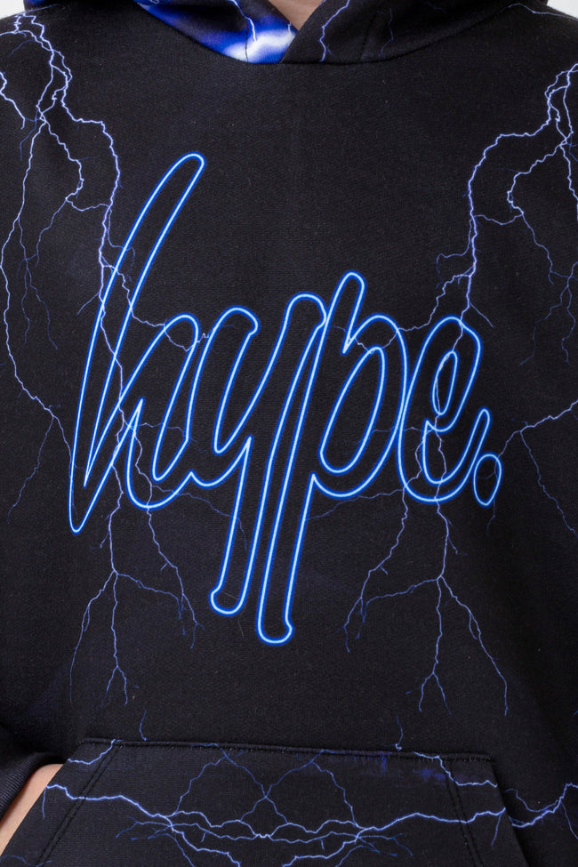 HYPE BOYS BLACK LIGHTNING SCRIPT HOODIE