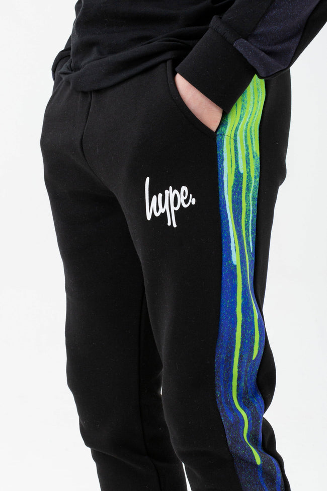 HYPE BOYS BLACK PACIFIC DRIPS SCRIPT JOGGERS