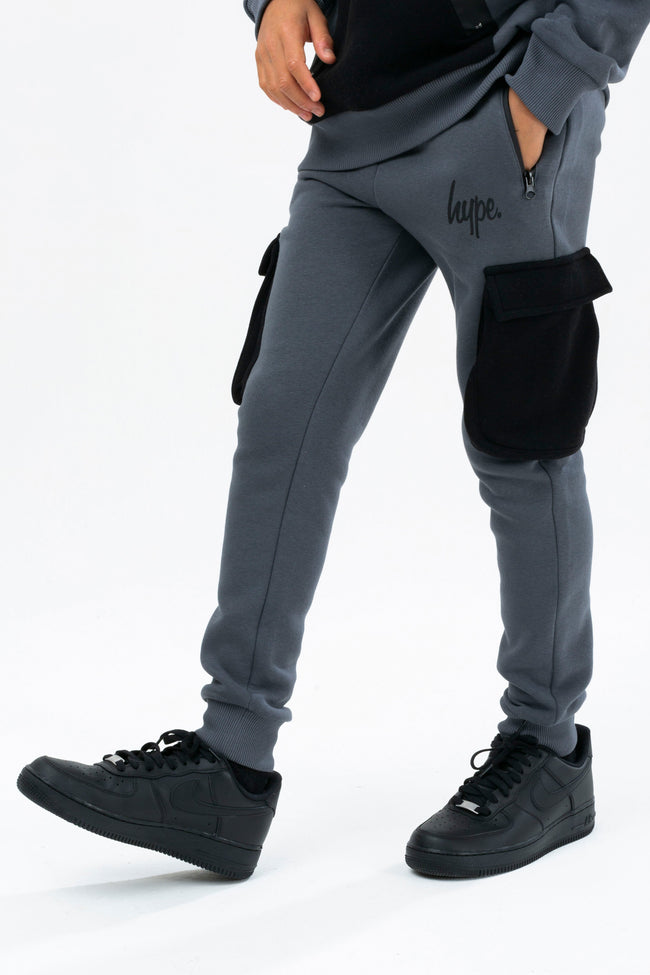 HYPE BOYS CHARCOAL PLOY SCRIPT JOGGERS