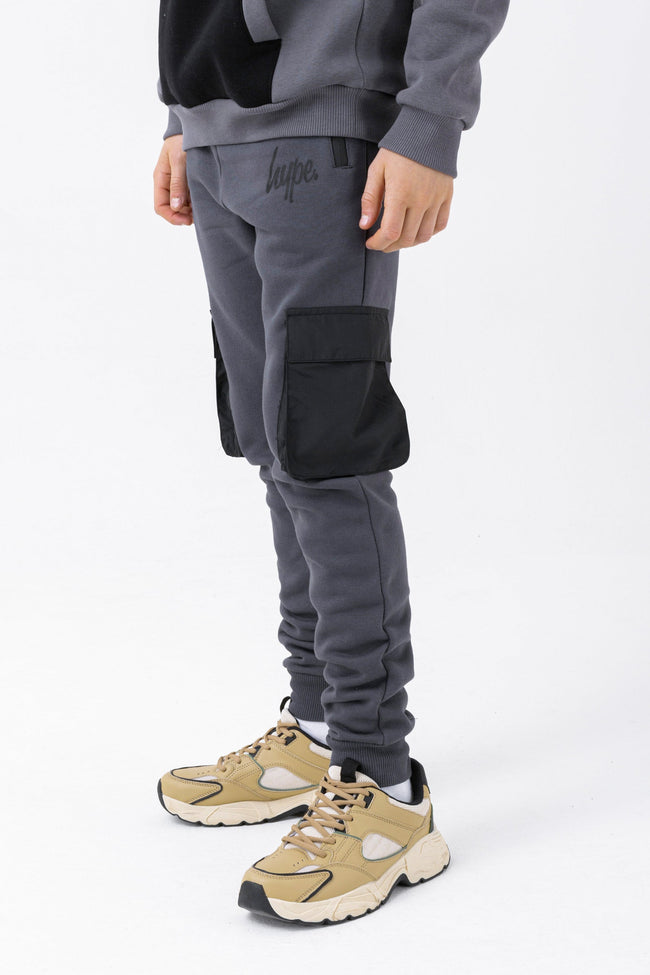 HYPE BOYS CHARCOAL PLOY SCRIPT JOGGERS